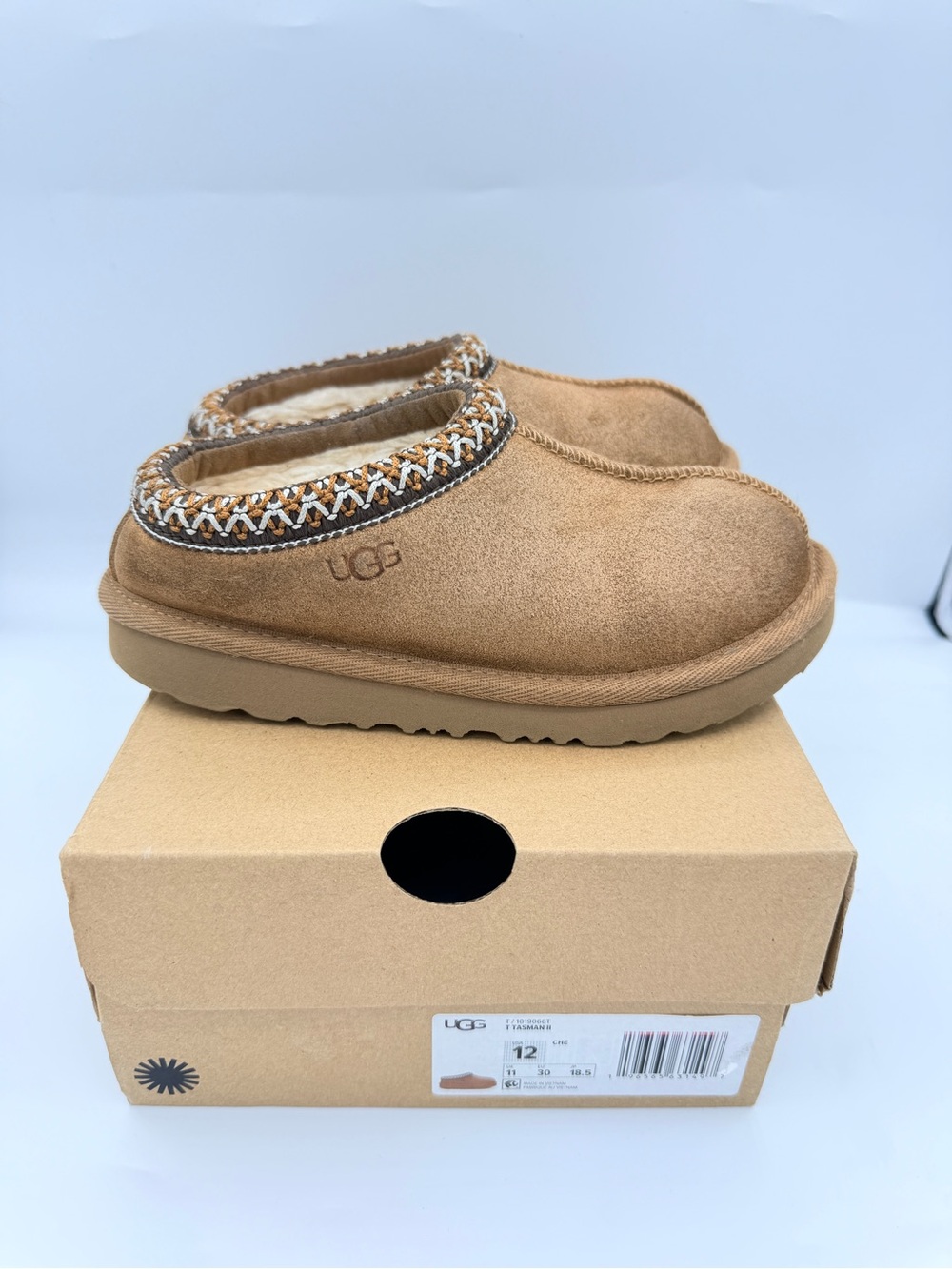 UGG Kids Tasman II Chestnut Suede Slippers